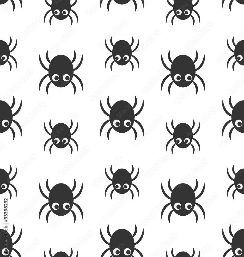 Fototapeta premium Seamless Pattern with Simple Spiders