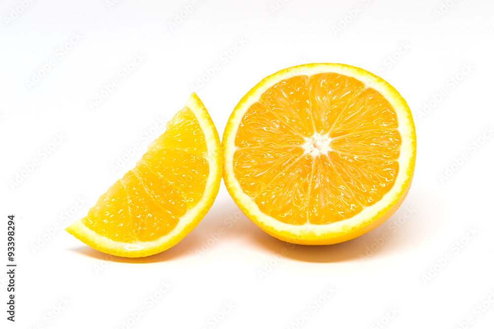 Two Slices of Orange Isolated on White Background Two Slices of Orange Isolated on White Background