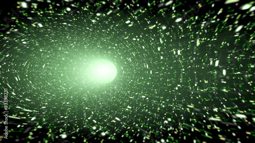 Green wormhole with sparkles