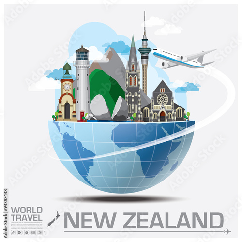 New Zealand Landmark Global Travel And Journey Infographic