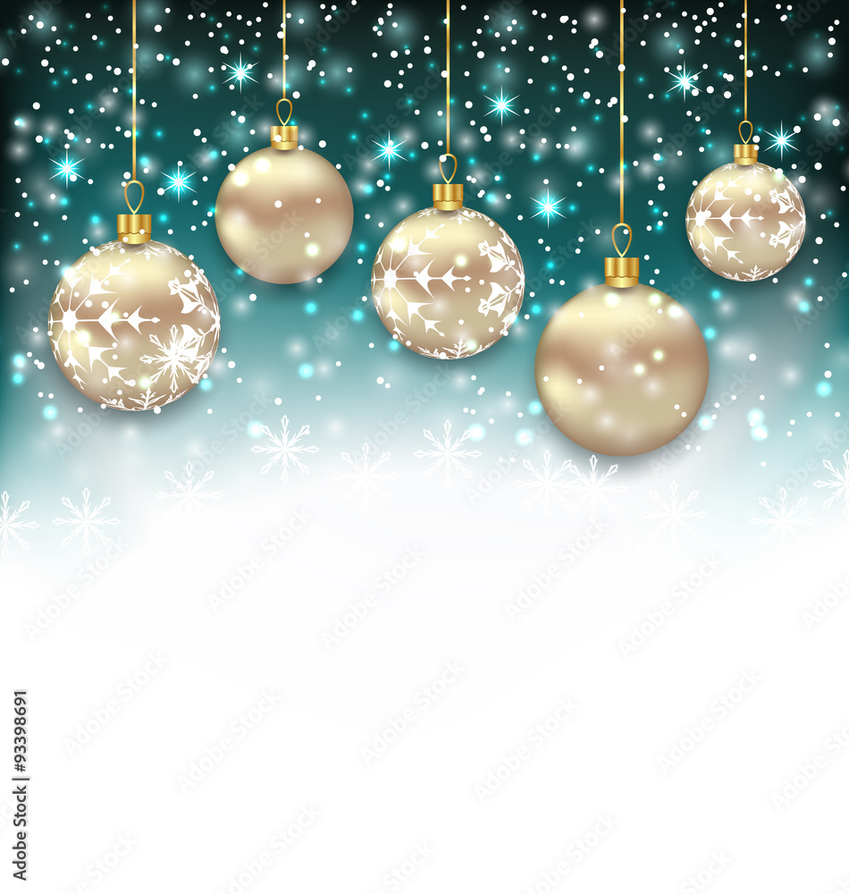 Beautiful Celebration Card with Christmas Balls Beautiful Celebration Card with Christmas Balls