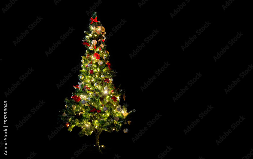 beautiful decorated and illuminated christmas tree beautiful decorated and illuminated christmas tree