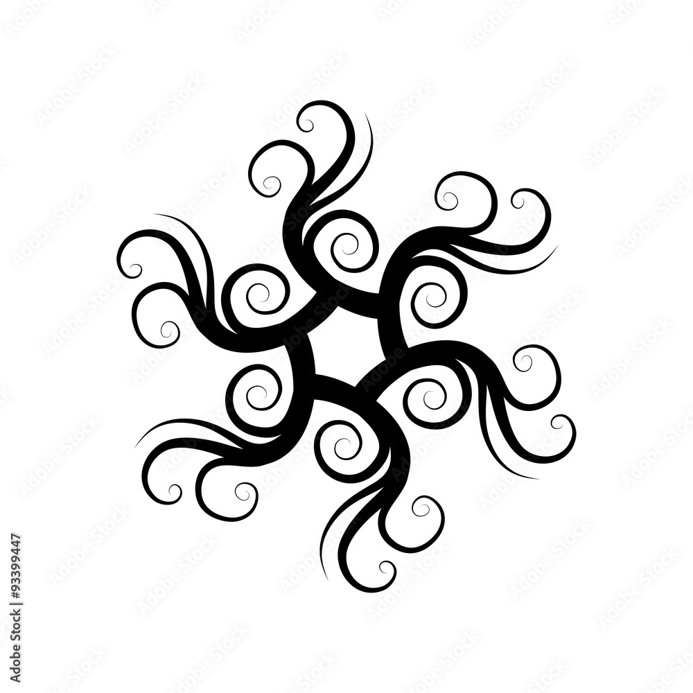 Circular Tattoo. Symbol of sun. Vector illustration