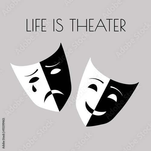 Theater masks. Vector illustration.
