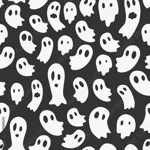 Vector seamless pattern with ghosts