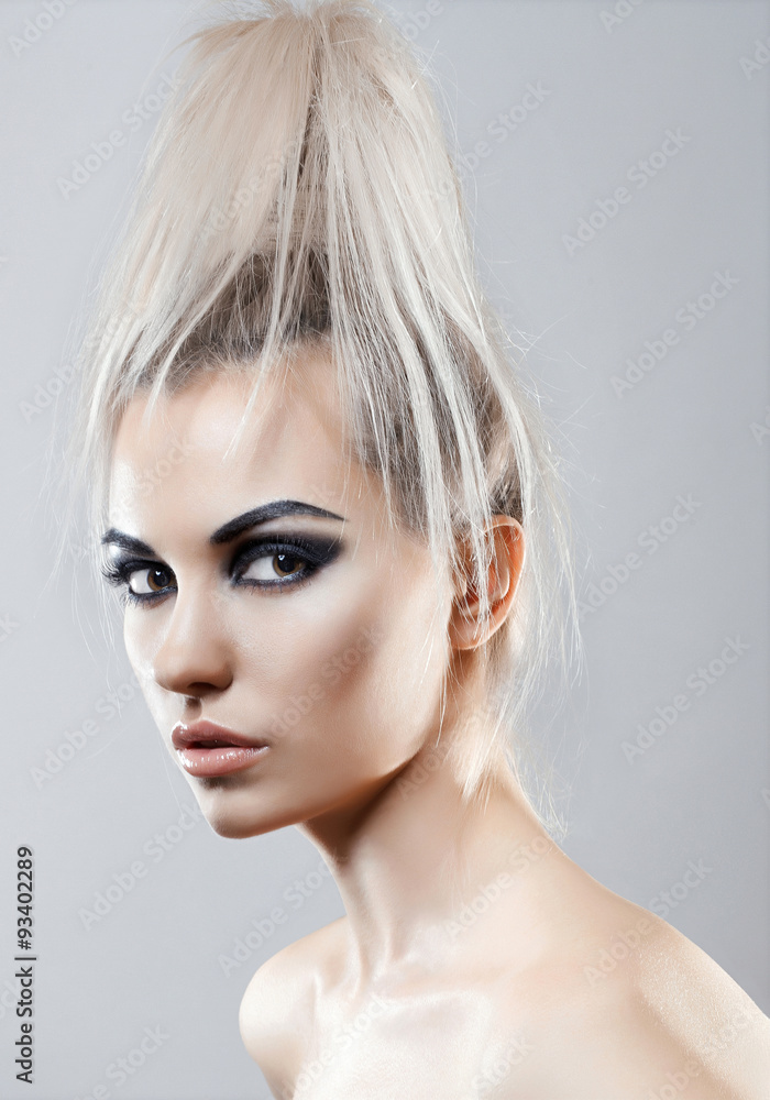 portrait of fashion woman model with beauty bright make-up portrait of fashion woman model with beauty bright make-up