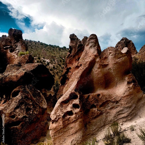 rocks in New Mexico at Bandalier National Monument photo