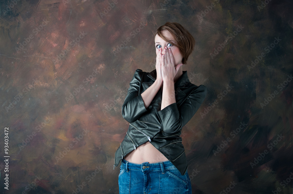 Fototapeta premium woman surprised