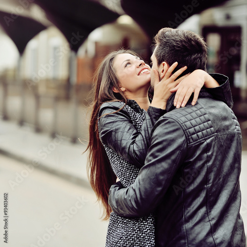 Young couple in love outdoor