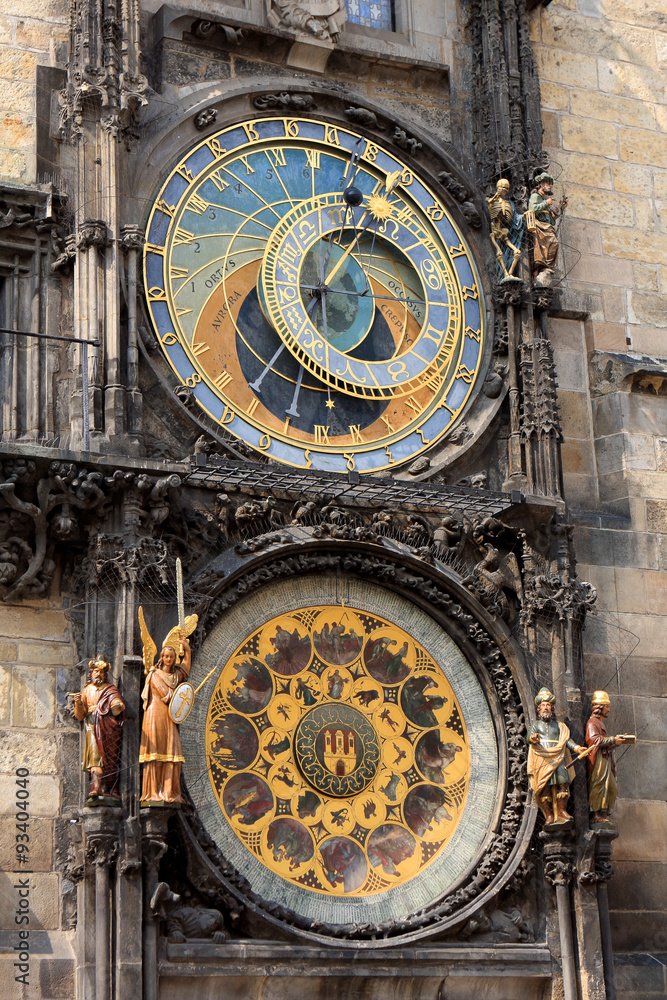 Medieval astronomical clock in Prague, Czech Republic