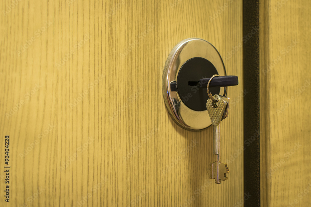 Keys in armored door lock Keys in armored door lock