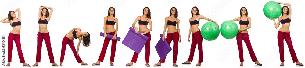 Set of model photos in health concept