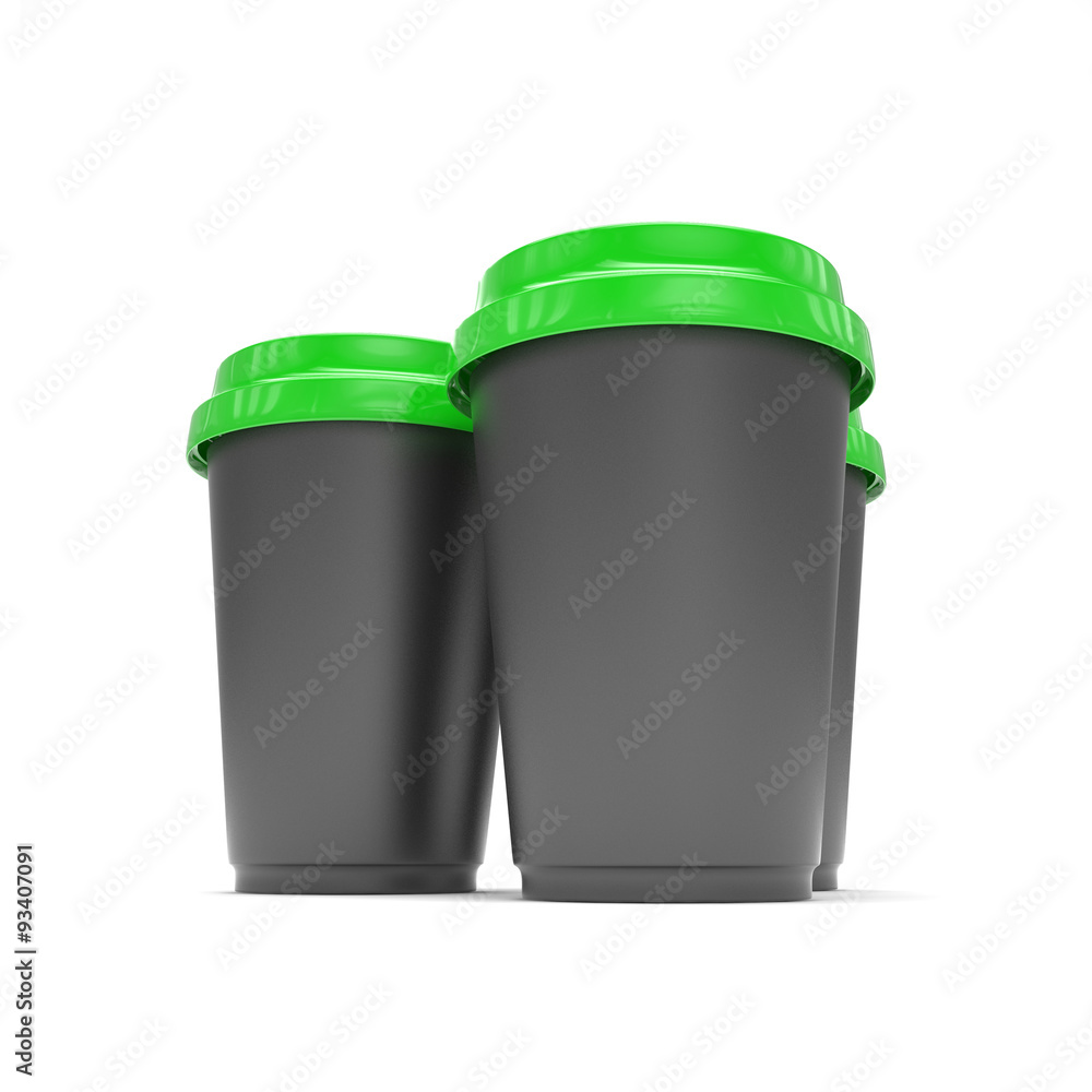 Three paper coffee cups Three paper coffee cups
