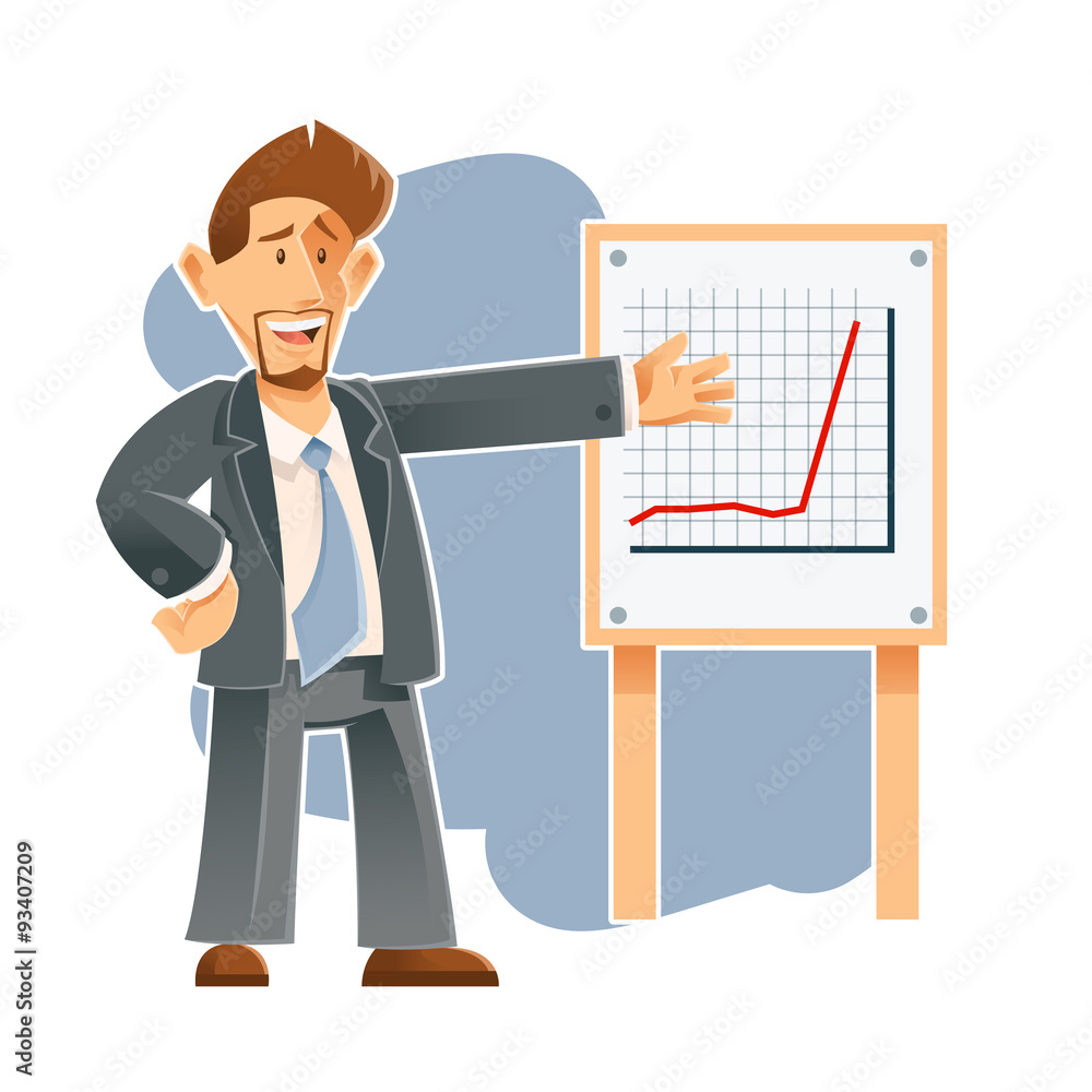 Business man and the presentation of sucsess Business man and the presentation of sucsess