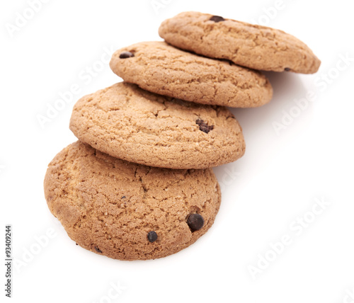 oat cookies on white background