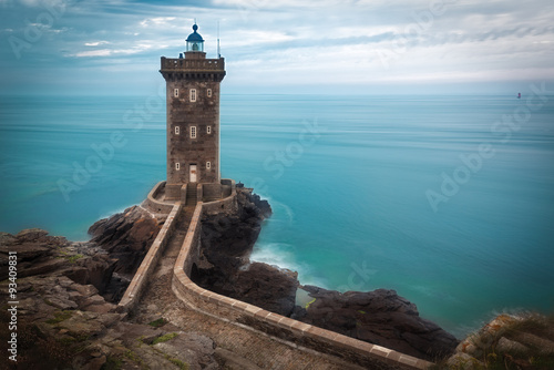 Tablou canvas Lighthouse at Atlantic coast, Brittany, France