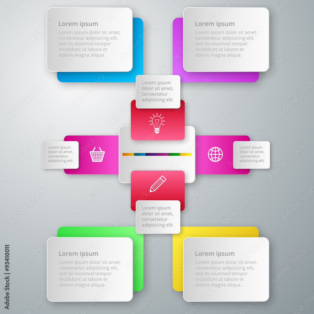 Vector illustration infographics paper rectangles.
