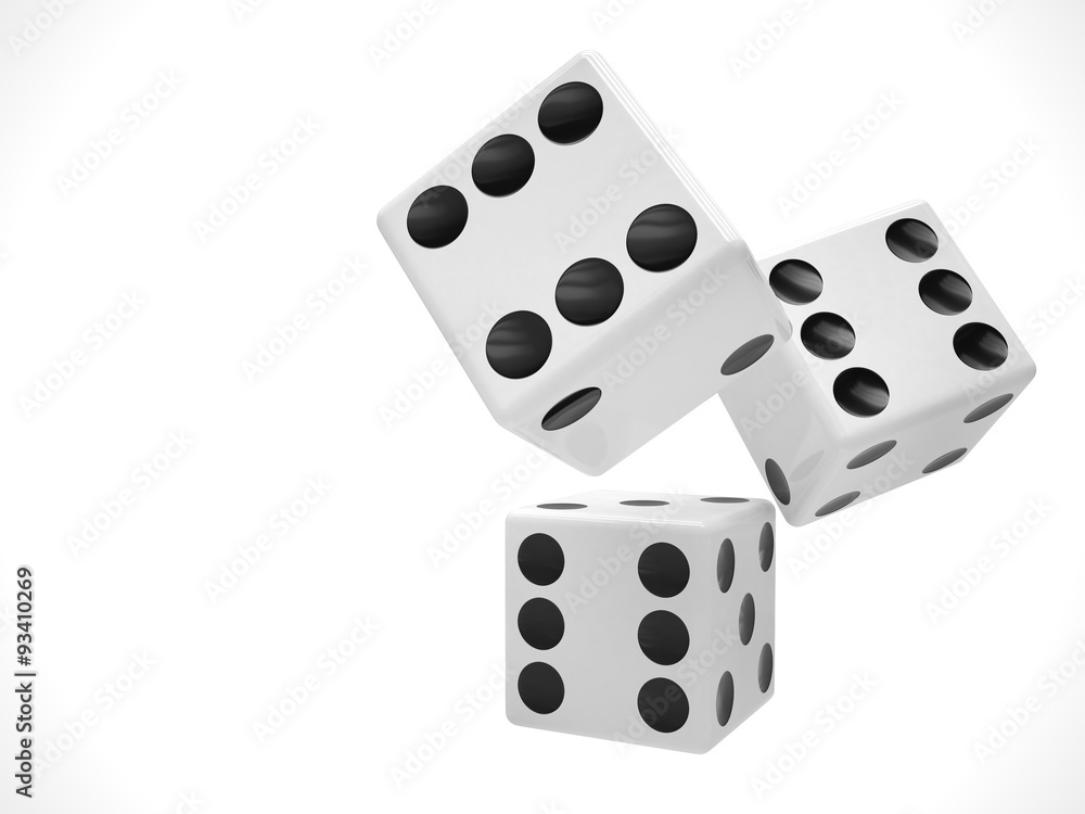 three dices on white three dices on white