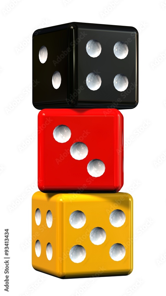 three Dices - isolated on white background three Dices - isolated on white background