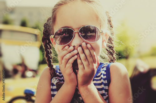 Little girl expressing amazement