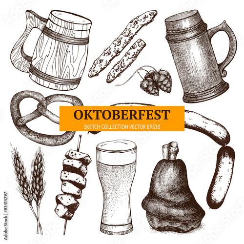 Traditional food collection for Oktoberfest.