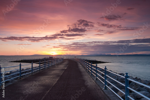 Sunset on the pier in Morecambe