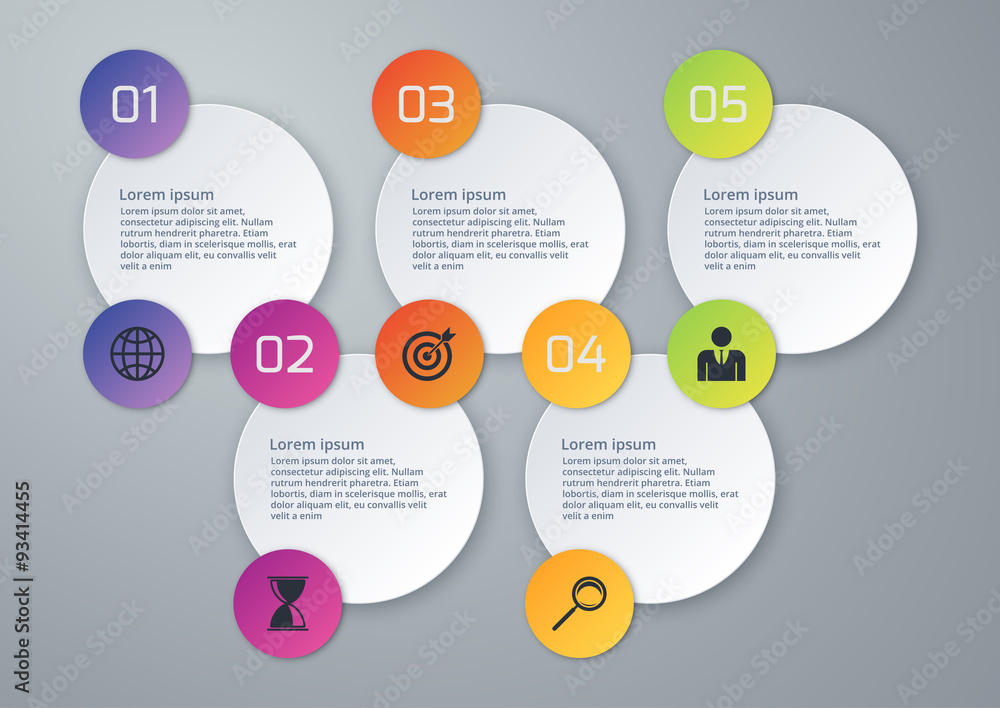 Fototapeta premium Vector illustration infographic five options