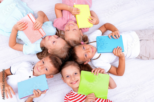 Top view of children in cir...