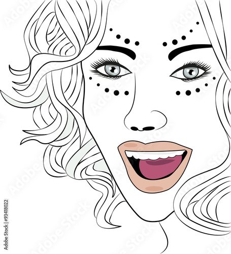 vector illustration of a girl's portrait