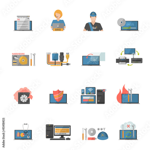 Computer Repair Icons Set