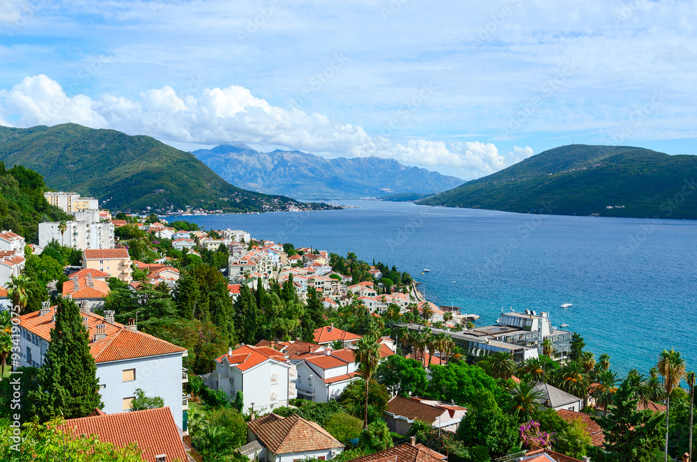 View of Herceg Novi and the Bay from fortress wall, Montenegro