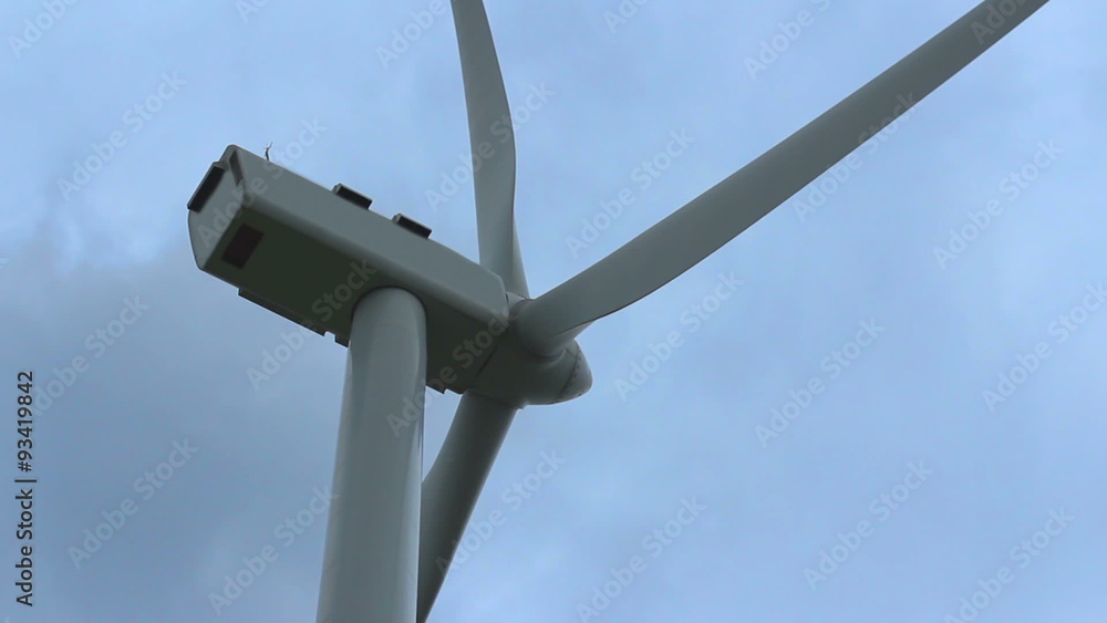 Strong wind rotating turbine propeller, stormy weather, cloudy sky, hurricane Strong wind rotating turbine propeller, stormy weather, cloudy sky, hurricane