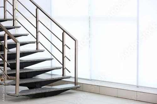 Stairs on big window background