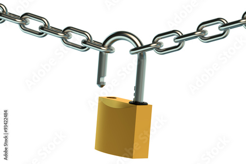 opened padlock and chain