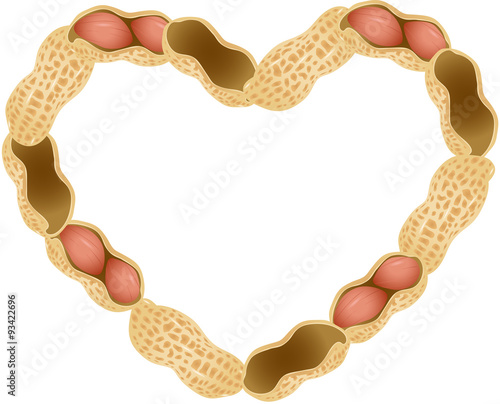 Frame of peanut forming into heart