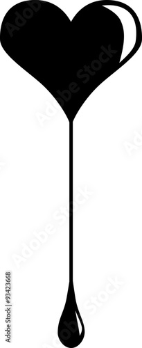 Schwarzes tropfendes Herz