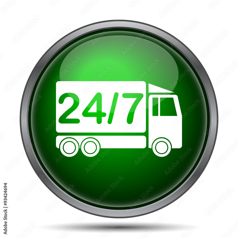 24 7 delivery truck icon