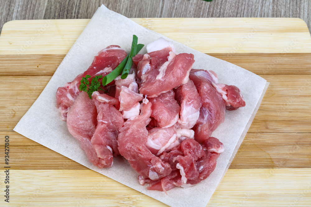 Diced pork meat
