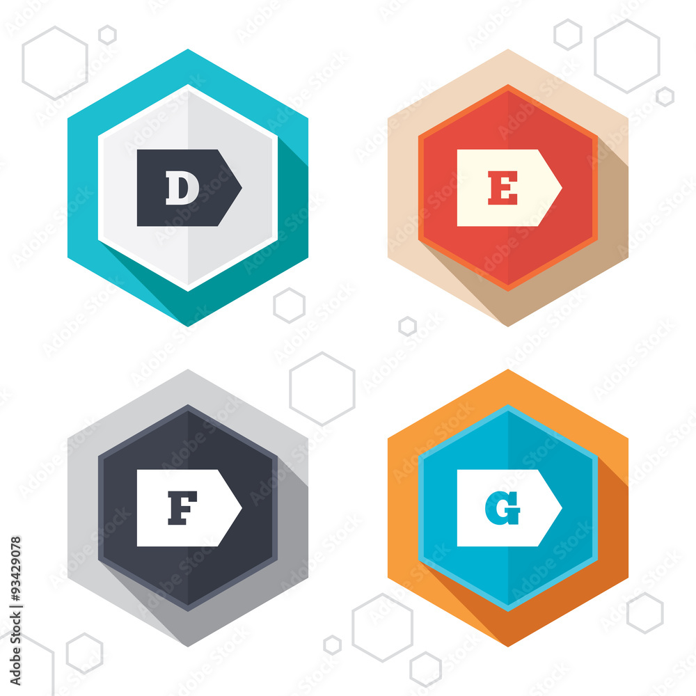 Energy efficiency class icons. Energy efficiency class icons.