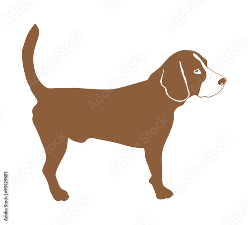 beagle dog  vector silhouette