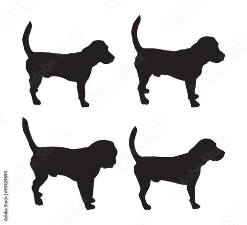 black silhouettes of dogs (Beagle)