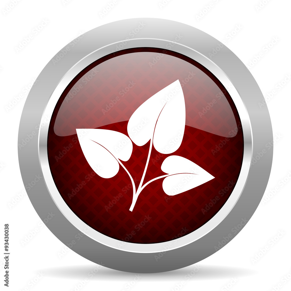 leaf red glossy web icon leaf red glossy web icon