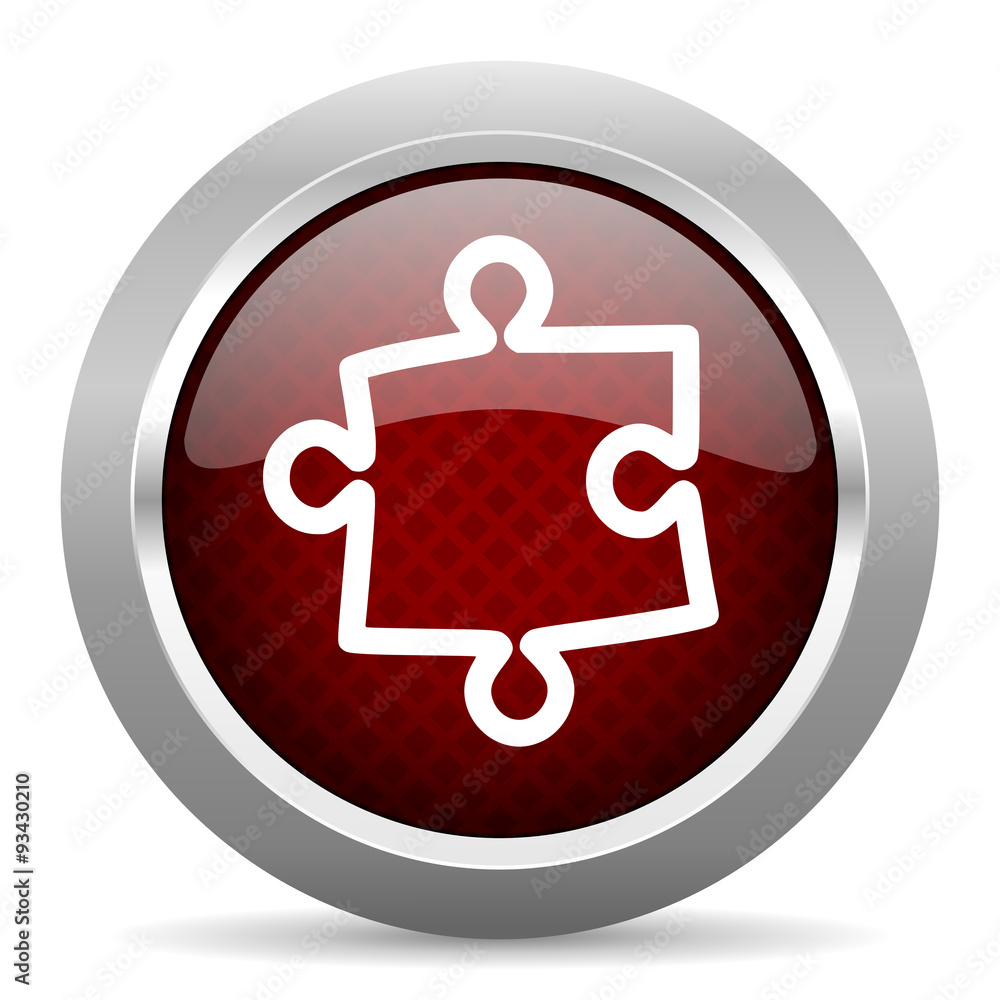Obraz premium puzzle red glossy web icon