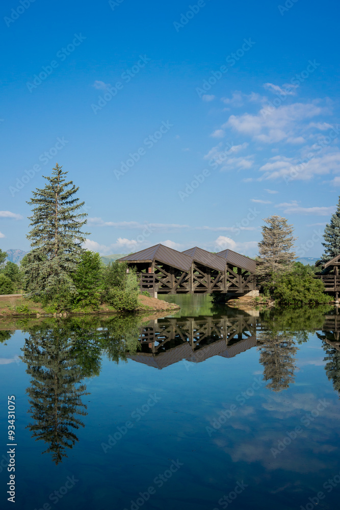 Fototapeta premium Relection of Foot Bridge