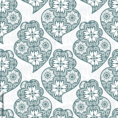 Traditionall portuguese Viana's heart and azulejo tiles backgrou