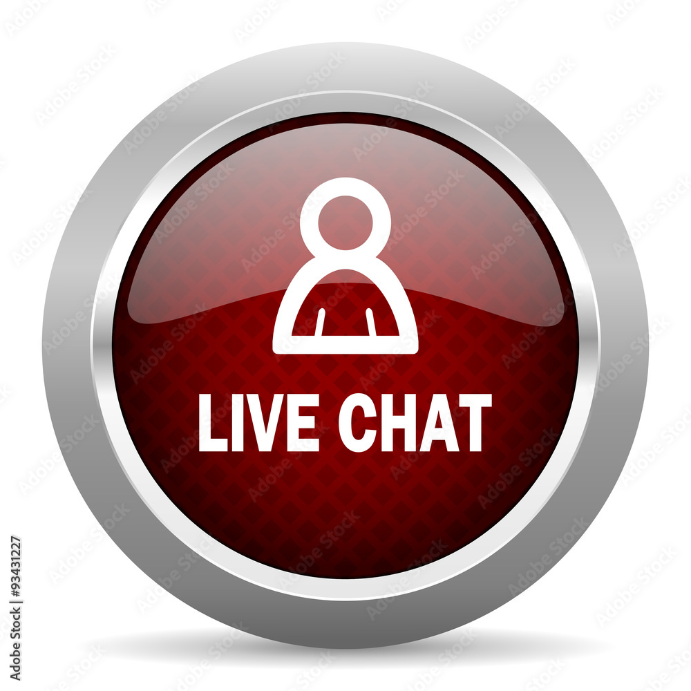 live chat red glossy web icon live chat red glossy web icon