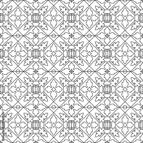 Unique coloring book square page for adults - seamless pattern t