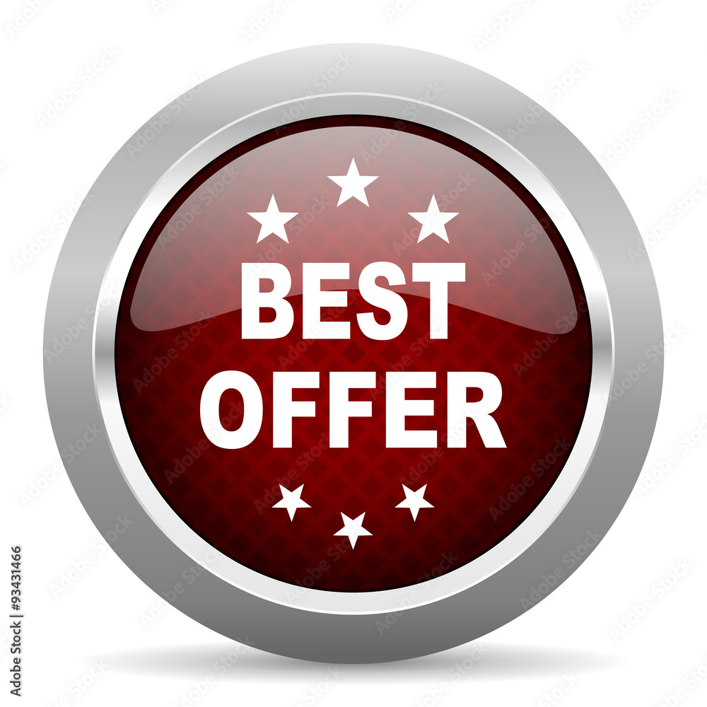 best offer red glossy web icon