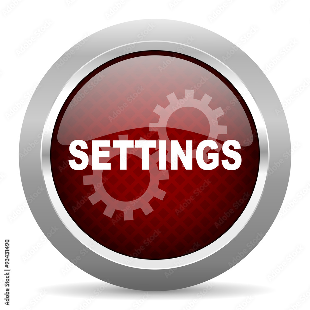 settings red glossy web icon settings red glossy web icon