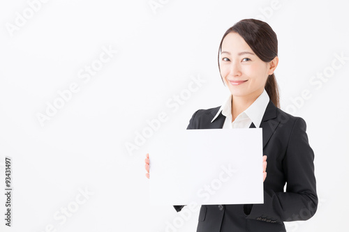 portrait of asian businesswoman on white background © taka